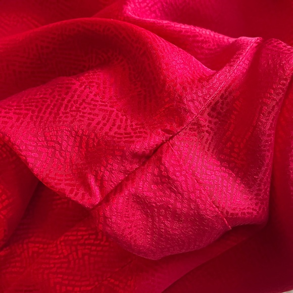 100% Silk Pajama Set Women’s Small Red 2 Pieces Long Sleeves Pants Classic Sexy - Picture 8 of 14